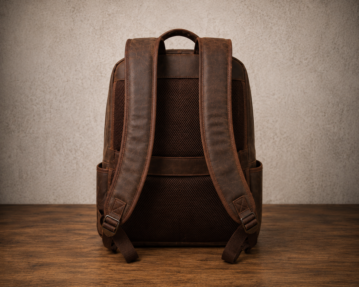 Vintage Brown Leather Backpack – Premium Travel & Laptop Backpack