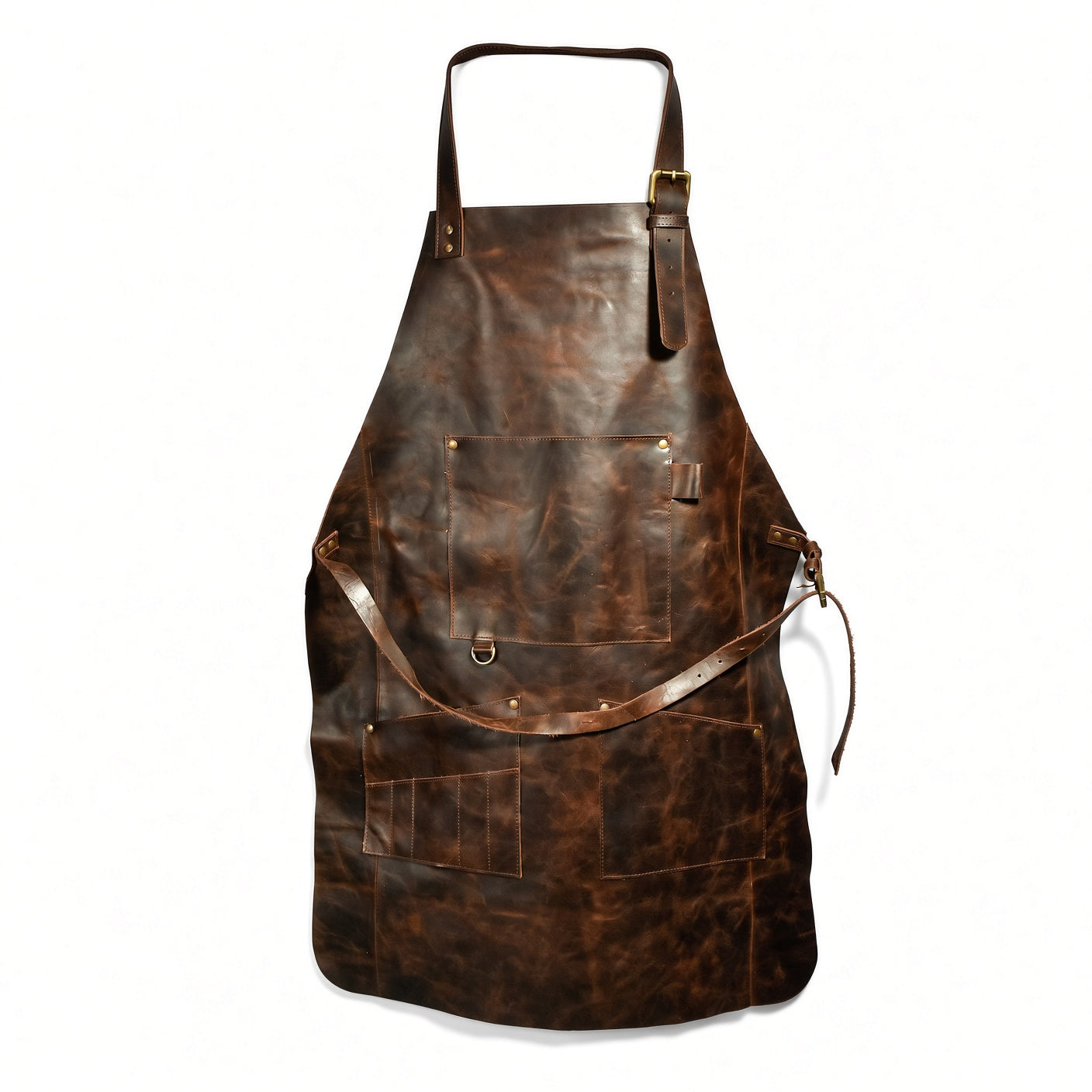 Men’s Genuine Leather Workshop Apron – Heavy Duty Handmade Craft & Tool Apron