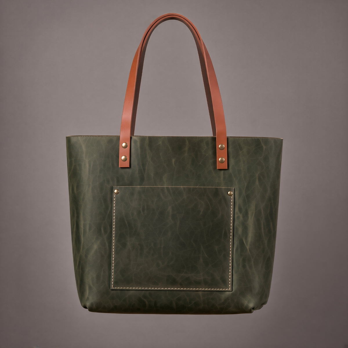 Genuine Leather Tote Bag for Women | Large Shoulder Handbag with Front Pocket