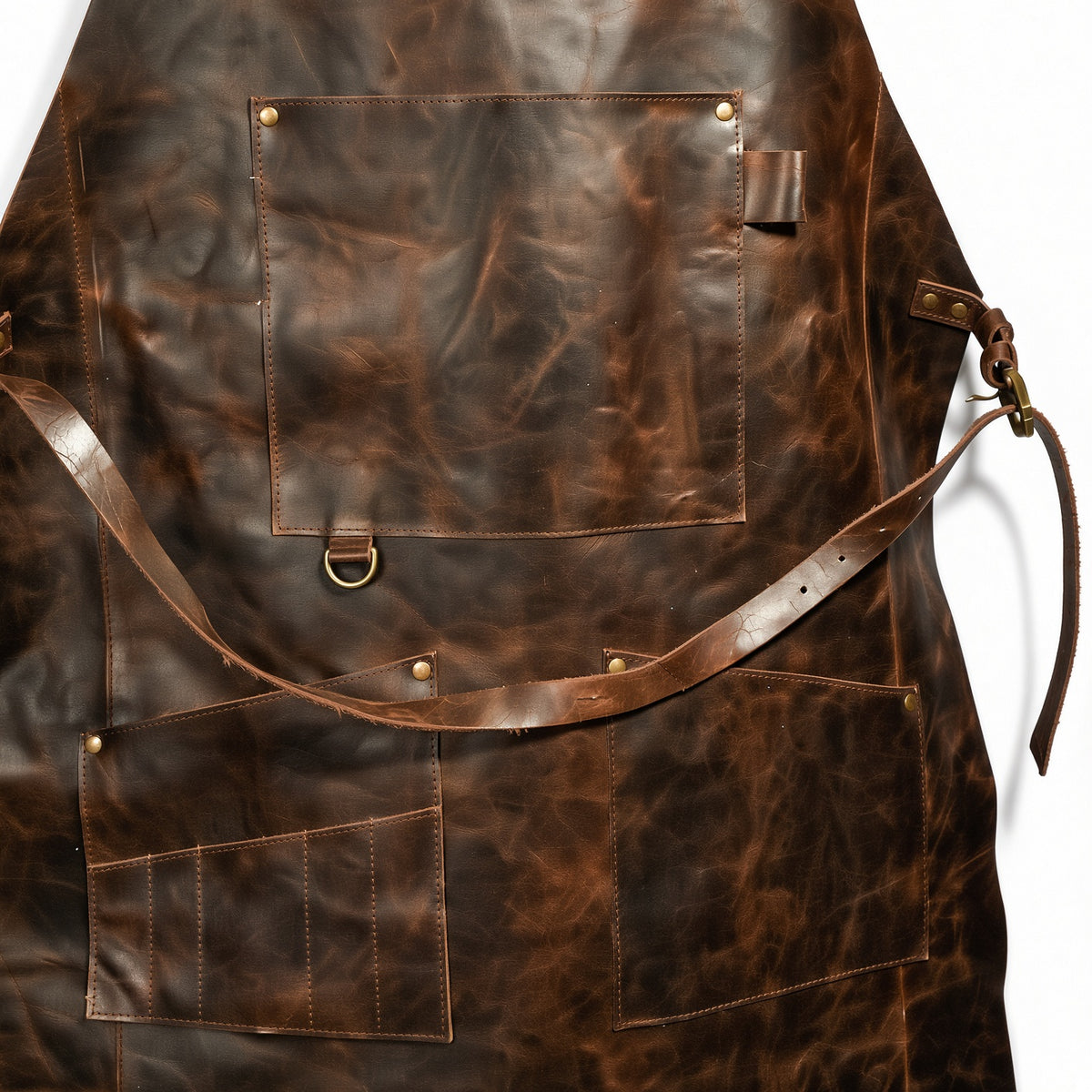 Men’s Genuine Leather Workshop Apron – Heavy Duty Handmade Craft & Tool Apron