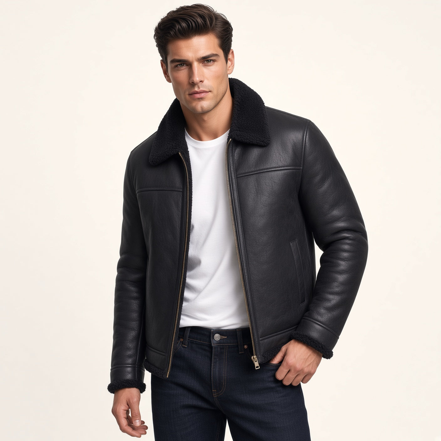 Men's Black Leather Jacket | Classic Premium Leather Jacket – Wolfo Co.