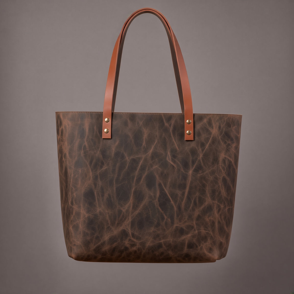 Genuine Leather Tote Bag for Women | Large Shoulder Handbag with Front Pocket