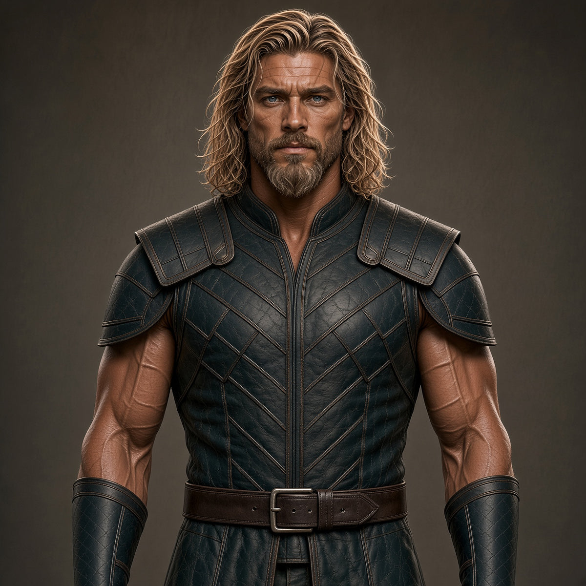 Men’s Black Leather Warrior Costume | Medieval Viking LARP Outfit