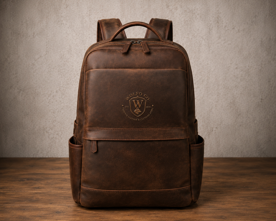 Vintage Brown Leather Backpack – Premium Travel & Laptop Backpack