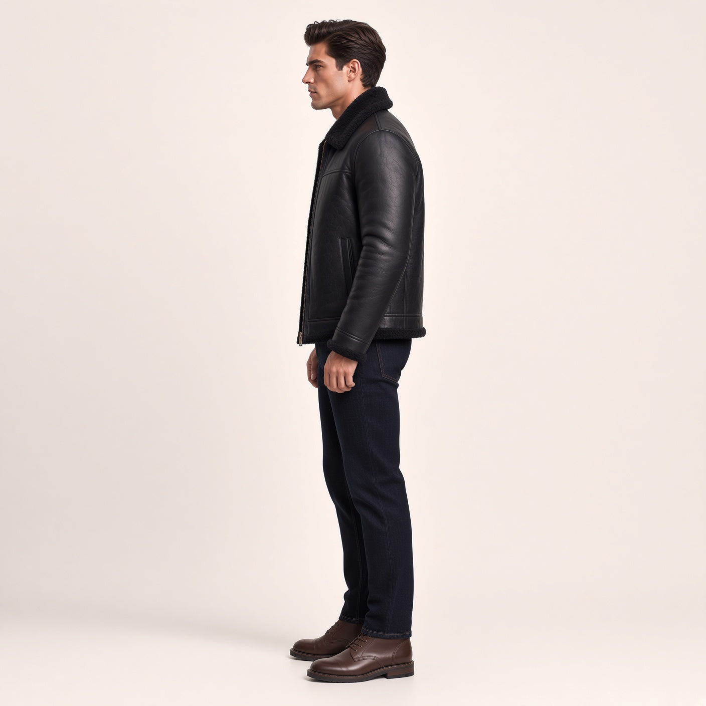 Men's Black Leather Jacket | Classic Premium Leather Jacket – Wolfo Co.