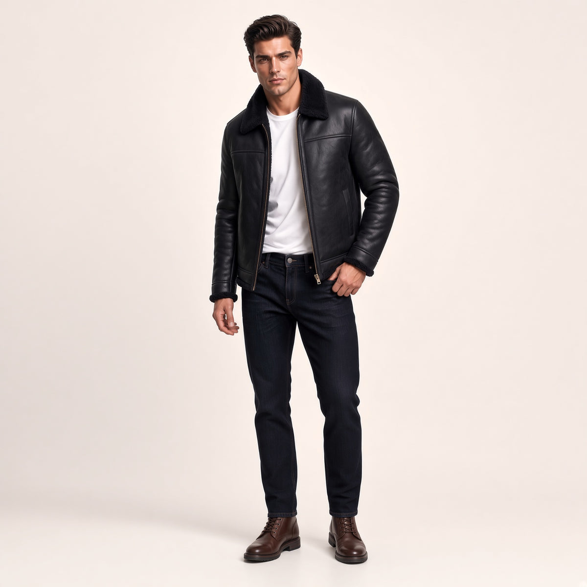 Men's Black Leather Jacket | Classic Premium Leather Jacket – Wolfo Co.