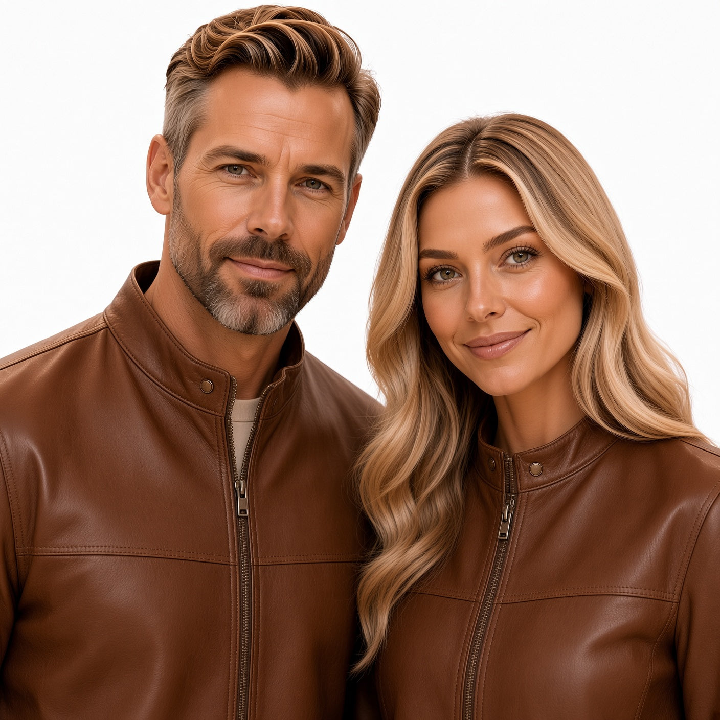 Matching Brown Leather Jackets for Couples – Men & Women Stylish Leather Jacket