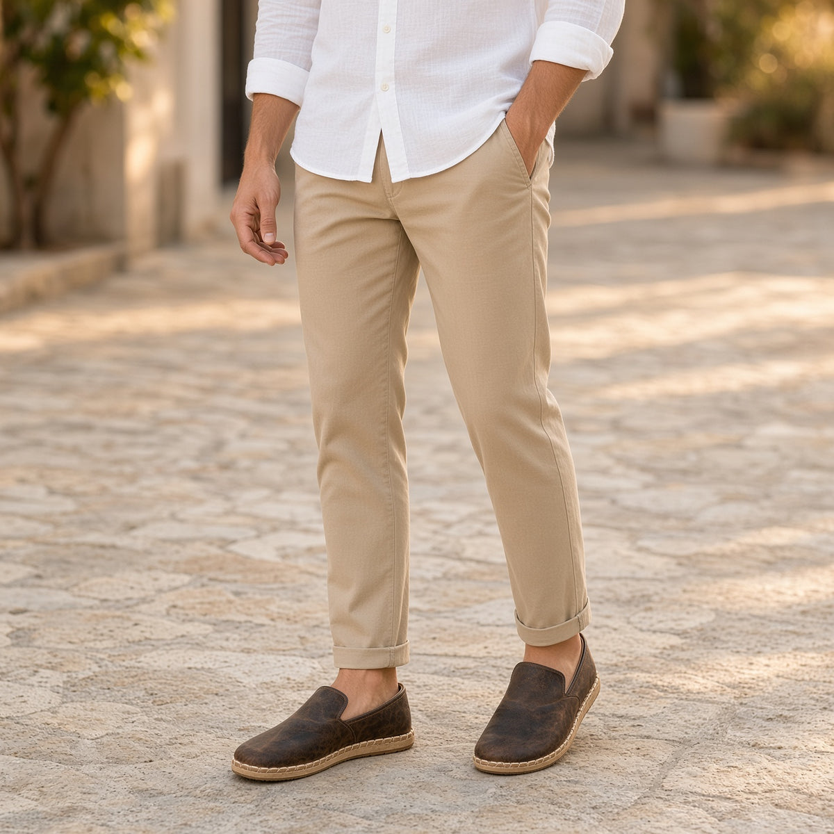 Men’s Brown Leather Slip-On Shoes | Handmade Leather Loafers