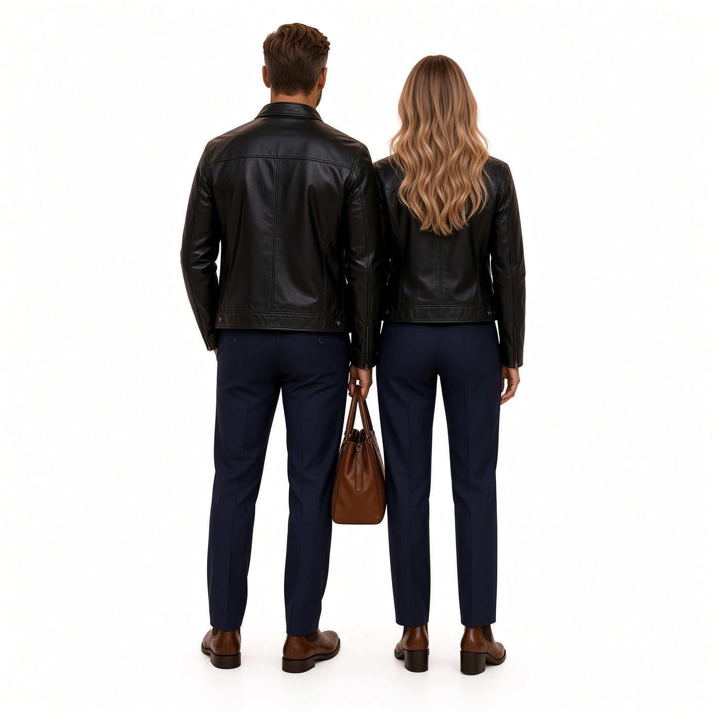 Men's and woman,s Black Leather Jacket – Classic Premium Varsity Style Jacket