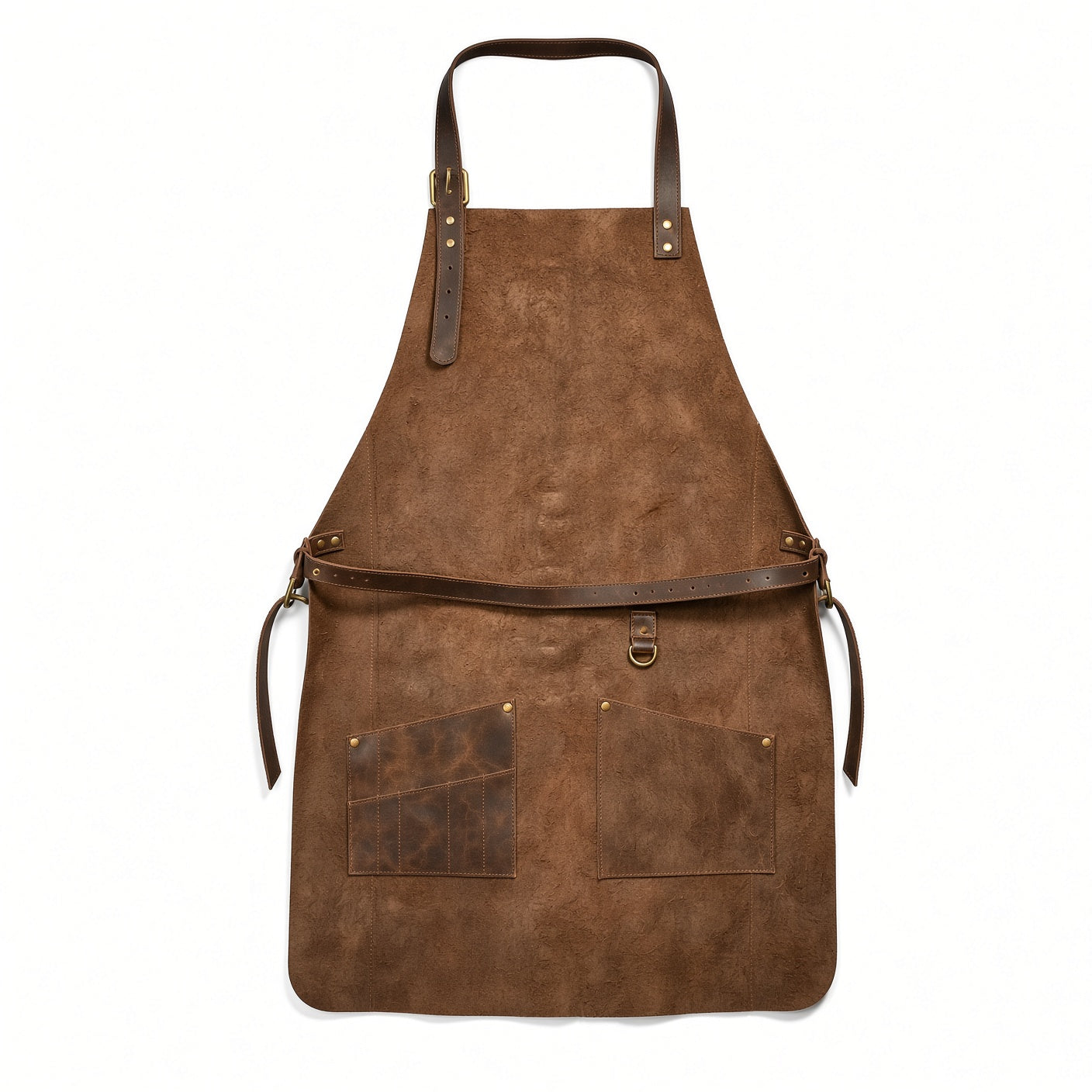 Men’s Genuine Leather Workshop Apron – Heavy Duty Handmade Craft & Tool Apron