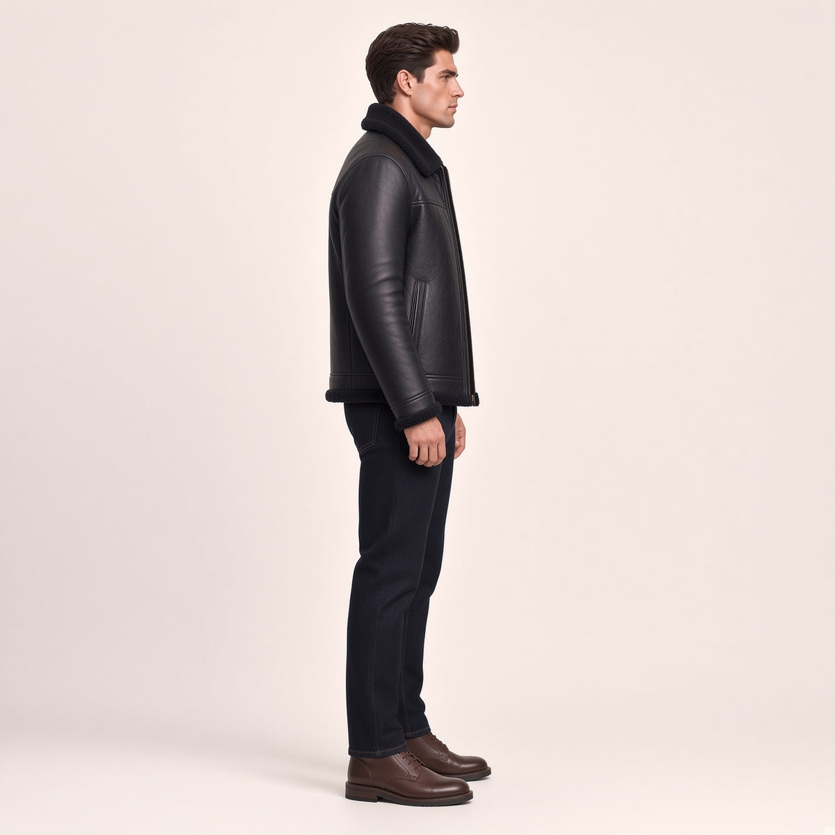 Men's Black Leather Jacket | Classic Premium Leather Jacket – Wolfo Co.