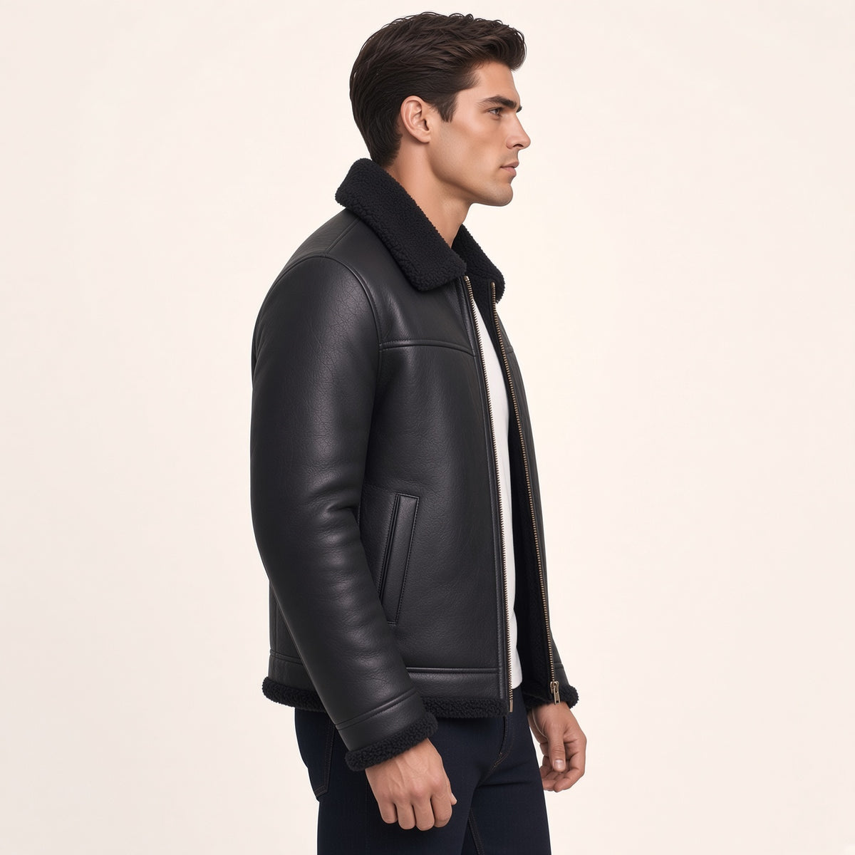 Men's Black Leather Jacket | Classic Premium Leather Jacket – Wolfo Co.