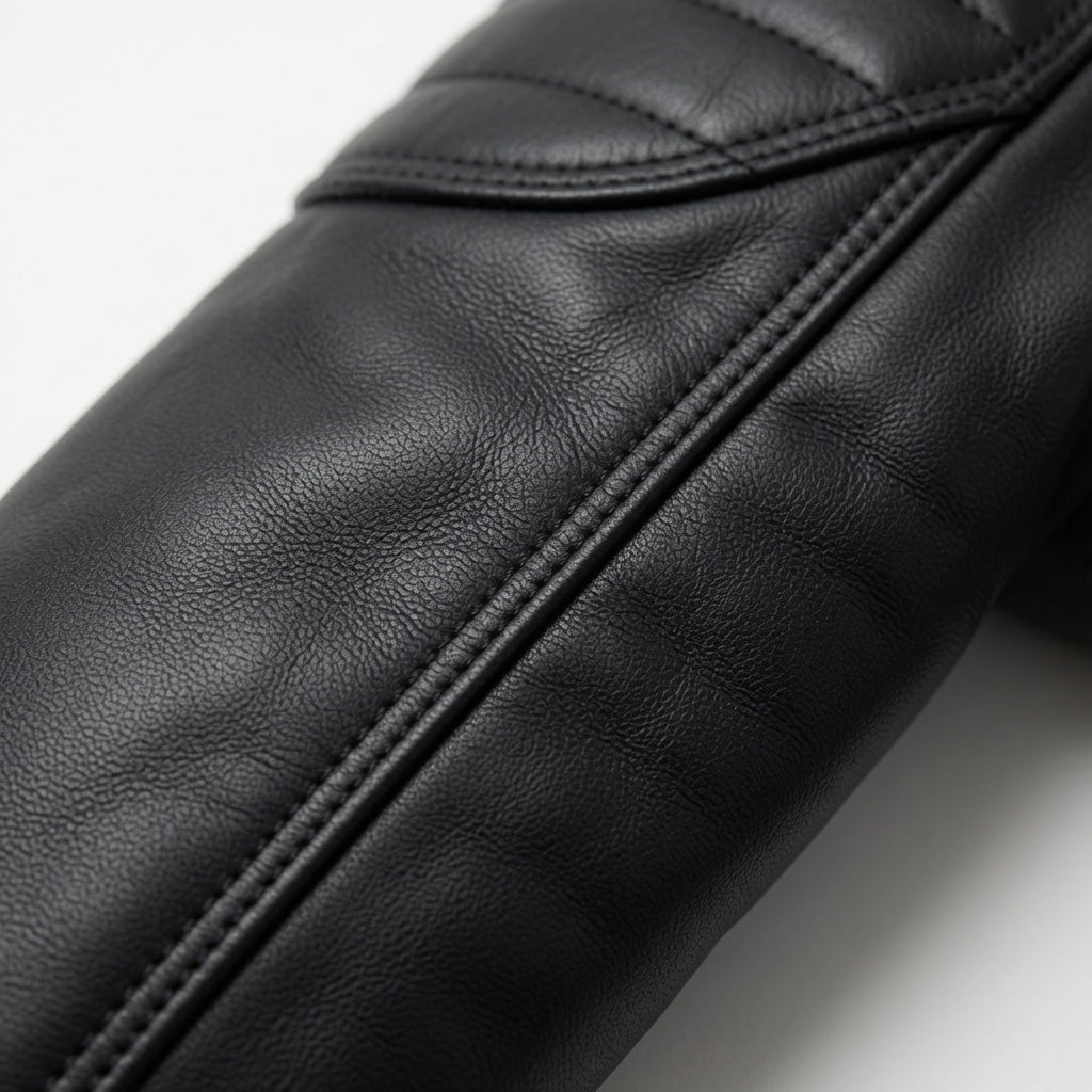 Schwarze Motorradjacke aus echtem Leder für Damen – schmal geschnittene Bikerjacke