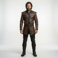 Men's Brown Medieval Leather Tunic Coat – Fantasy Warrior LARP Jacket