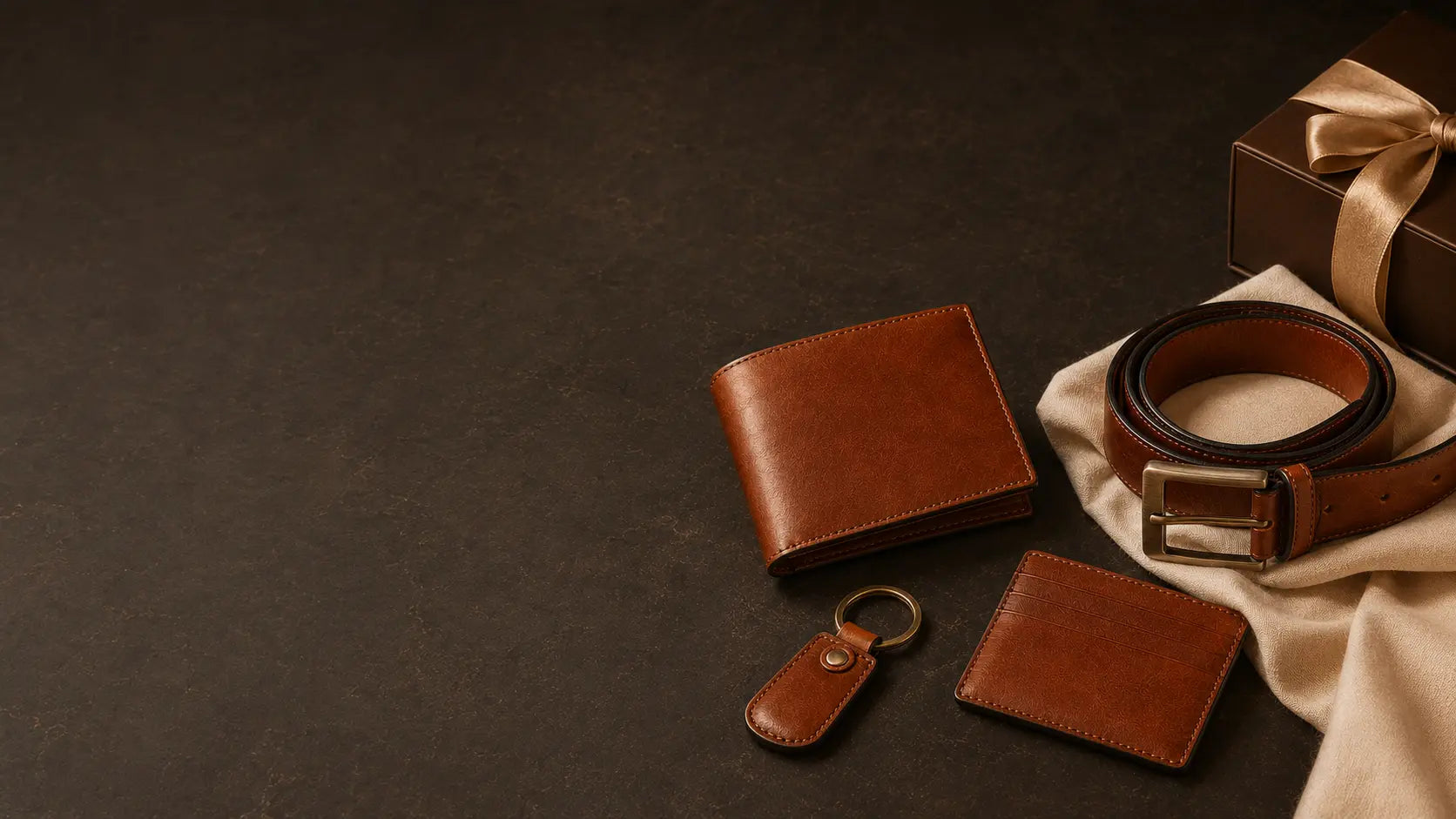 Wolfoco leather wallet belt card holder and key ring gift collection