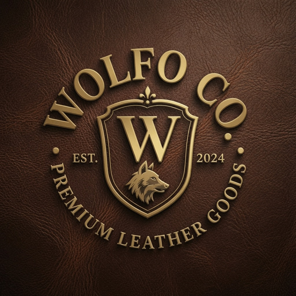 Wolfoco crest on leather
