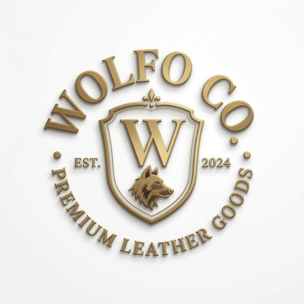 Wolfoco premium leather goods crest