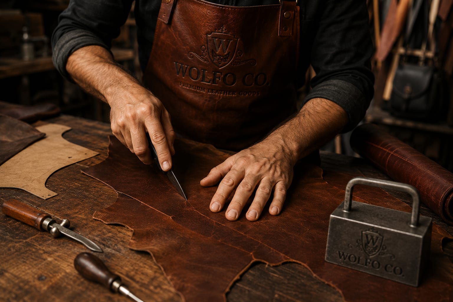 Leather pattern preparation and cutting